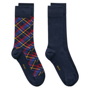 GANT 2-Pack Checked & Ribbed Socks Gift Box